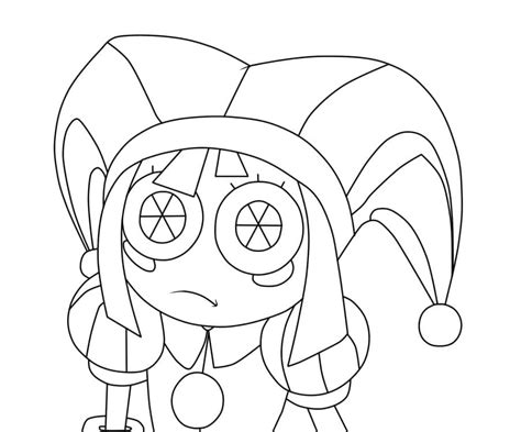 Confused Pomni Coloring Page Download Print Or Color Online For Free
