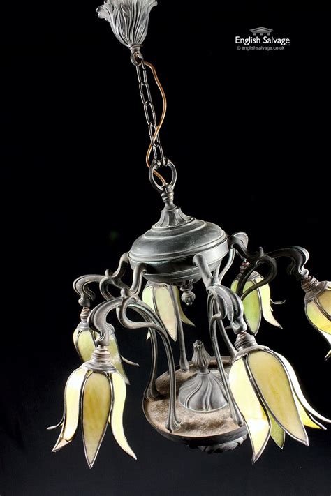 Browse our range of ceiling lights at cp lights. Art Nouveau Ceiling Light with Lily Shades