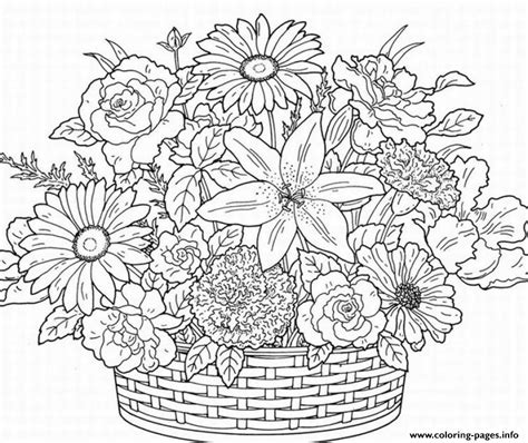 Print Cute Flower Adult Coloring Pages Coloring Home
