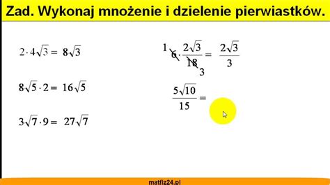 Zazwyczaj takie działania na potęgach rozwiązuje się, jak w zwykłym dodawaniu typu Mnożenie i dzielenie pierwiastków tego samego stopnia ...