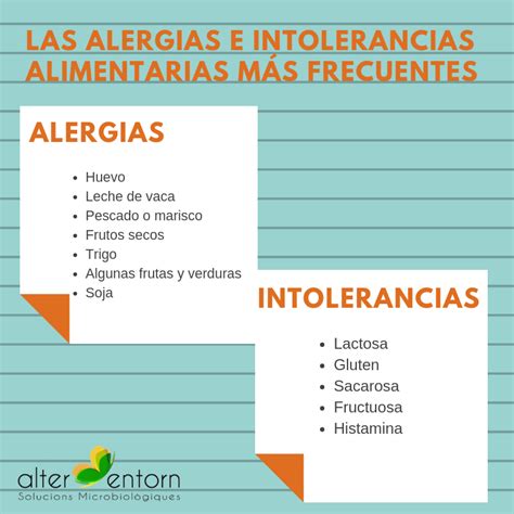 Intolerancias Y Alergias Alimentarias Más Habituales Alter