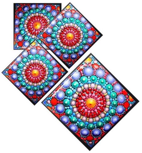 Ceramic Tile Mandala Art Mexican Art Coaster House Wall Etsy