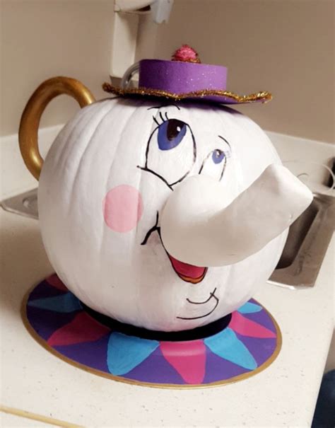Mrs Potts Pumpkin No Carve Pumpkin Idea Pumpkin Decorating