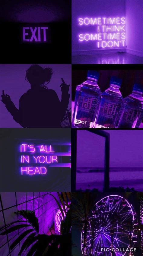 Aesthetic Neon Purple Edit Collage Inspiration