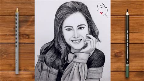 How To Draw A Girl Pencil Sketch Drawing A Happy Girl