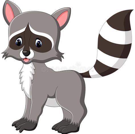 Cute Raccoon Cartoon Stock Vector Illustration Of Nature