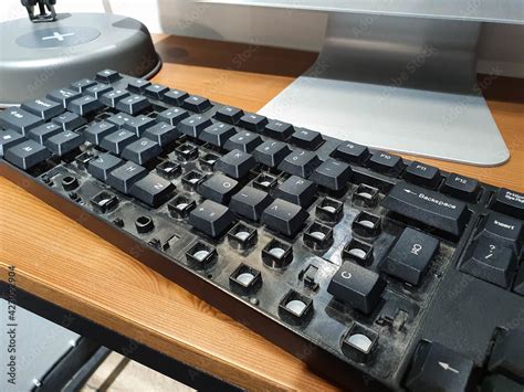 Missing Keys On A Computer Keyboard Smashed Broken Plastic Keyboard