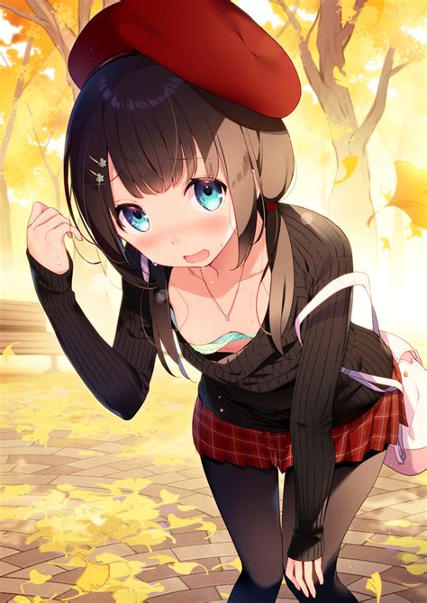 Kat Bu Kunn Original Bad Id Bad Pixiv Id Highres 1girl Backpack Bag Bench Beret