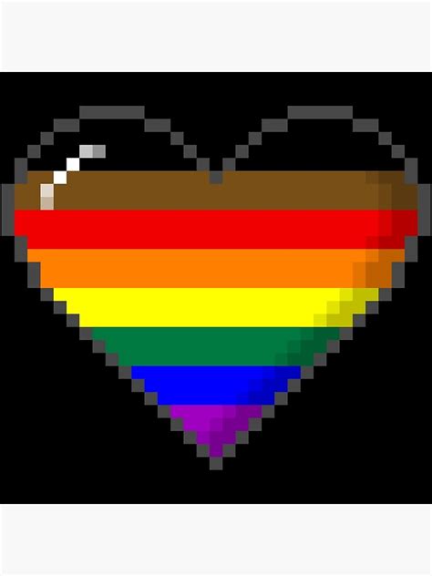 Philly Lgbtq Pride Bit Pixel Heart Poster By Valador Redbubble