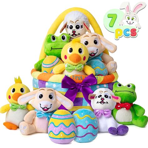 Syncfun 7pcs My First Easter Basket For Kids Basket Stuffers Fillers