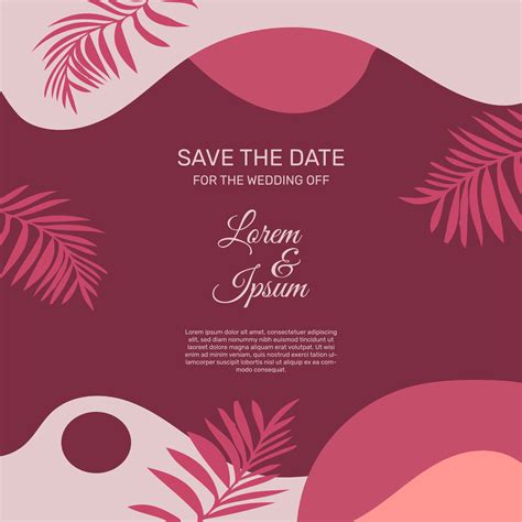 Wedding Invitations Vector Template Save The Date Abstract Arts