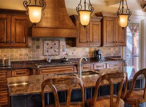 Whenever persons imagine backsplashes, they typically picture traditional sq. Rustic Kitchen Lighting Ideas | Rustic kitchen backsplash ...