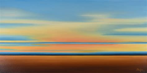 Golden Sky Glow Colorful Abstract Landscape By Suzanne Vaughan 2021