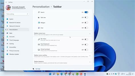 Customize Taskbar Notification Area Icons Windows 11 Youtube