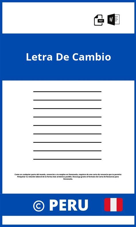 Modelo De Letra De Cambio Peru 2024