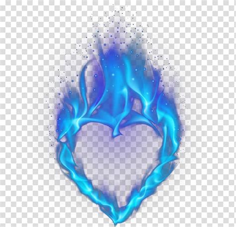 Free Download Blue Flaming Heart Illustration Light