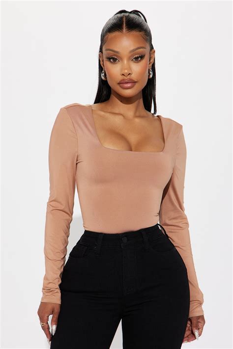 Tina Double Lined Bodysuit Taupe Fashion Nova Bodysuits Fashion Nova