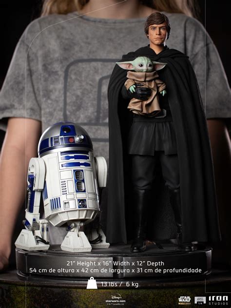 Statue Luke Skywalker R2 D2 And Grogu The Mandalorian Legacy