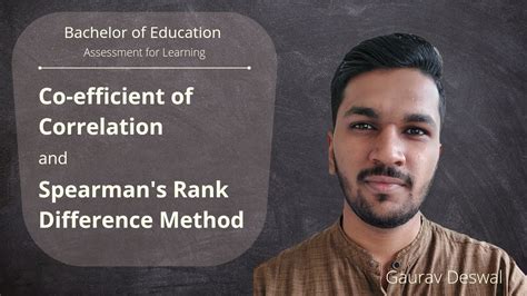 coefficient of correlation and spearman s rank difference method assessment for learning b