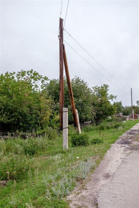 Old Wooden Electric Poles Stock Photo Image Of Power 75249528
