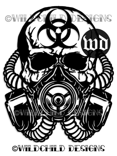 Biohazard Skull Papercutting Template Personal Use Vinyl Etsy In 2021