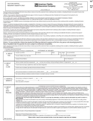 American fidelity also offers disability insurance. American Fidelity Hospital Indemnity - Fill Online, Printable, Fillable, Blank | PDFfiller