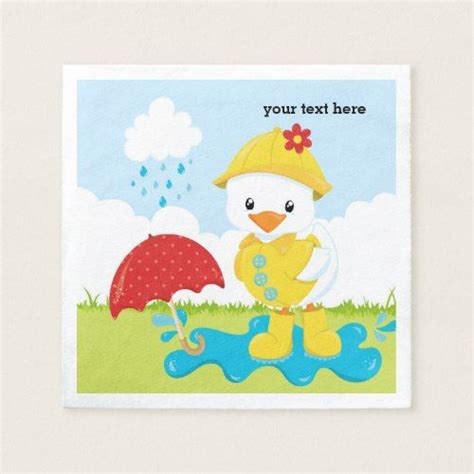 Cute April Showers Paper Napkin Twin Birthday Parties April Showers