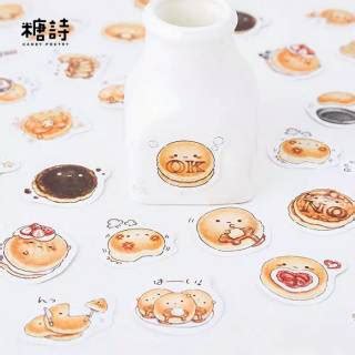 STIKER KERTAS TEMA MAKANAN PANCAKE LUCU BULLET JOURNAL ...