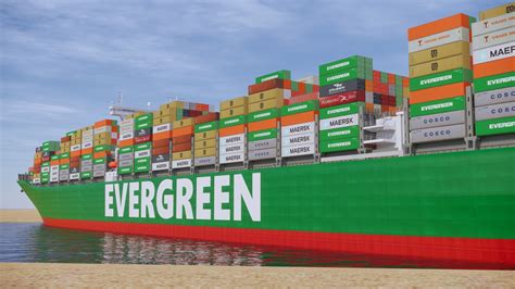 Ever Given Evergreen Container Cargo Ship 3d Model Cgtrader