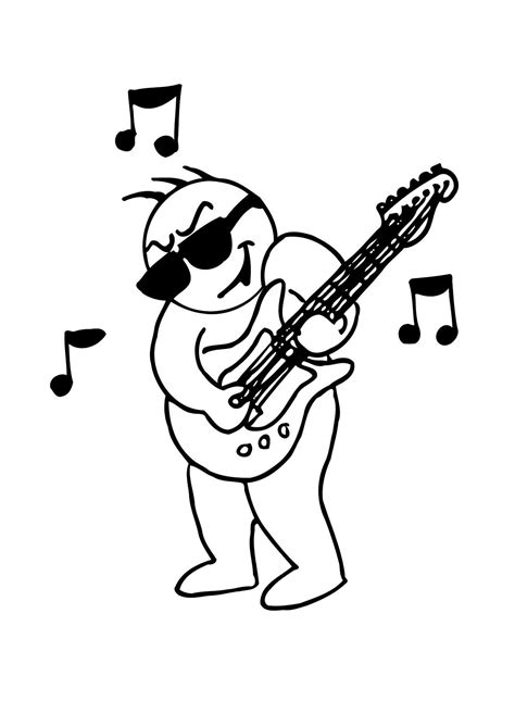 Dibujo para colorear Tocar la guitarra Img 11673