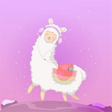 Premium Vector Cute Cartoon Llama Design