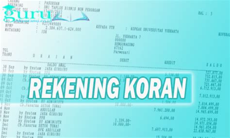 Contoh Rekening Koran Bri Materi Belajar Online