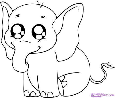 Cute Animals Easy To Draw How To Draw A Baby Elephant Step 6