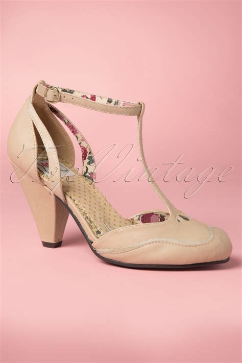 S Annalise T Strap Pumps In Nude