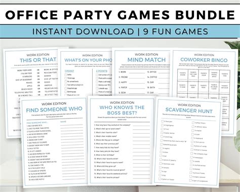 Office Party Games Bundle Work Party Games Team Building Games Work