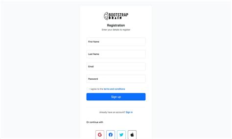 Bootstrap Signup Form Template Bootstrapbrain