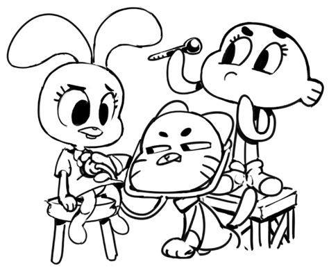 The Amazing World Of Gumball Coloring Page Coloring Draw