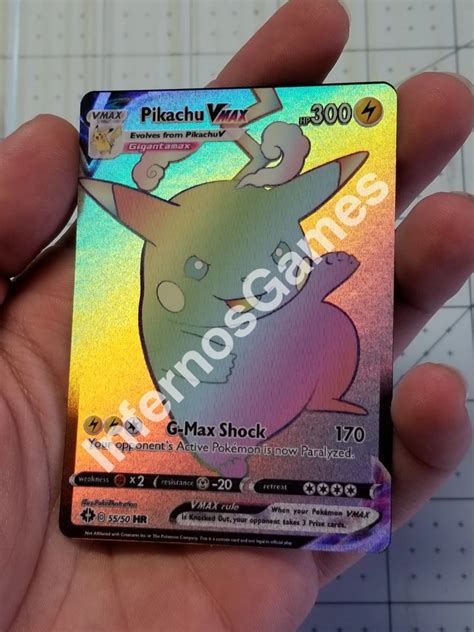 If another card with the same name is in play, you can't play this card. Pikachu Gigantamax V Full Art Rainbow Rare Holo Custom Card in 2020 | Cool pokemon cards, Custom ...