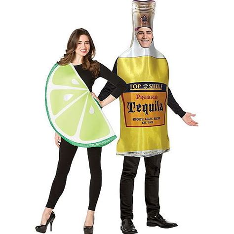 tequila bottle and lime slice couples costumes for adults couples costumes starbucks halloween