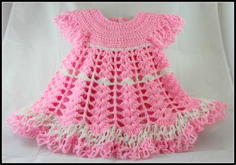 Crochet Shells And Lace Baby Dress Pdf Pattern All