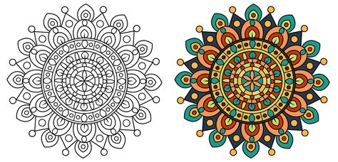 Free for commercial use with attribution. Mandala Design Coloring Page Template Outline 1229196 ...