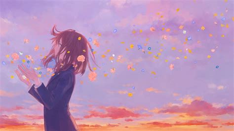 Please contact us if you want to publish a 8k anime wallpaper on our site. 2048x1152 Anime Girl School Uniform Flowers Clouds 8k ...