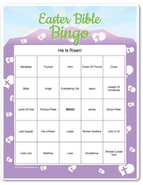 Free Printable Bible Bingo Games For Youth