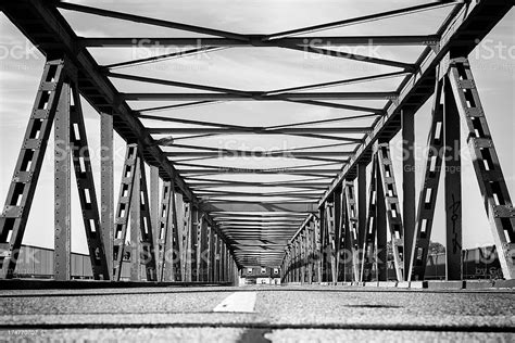 Road Marking Steel Truss Bridge Stock Photo Download Image Now