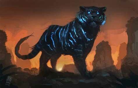Fantasy Tiger Big Cat Predator Animal Wallpaper Fantasy Creatures Art