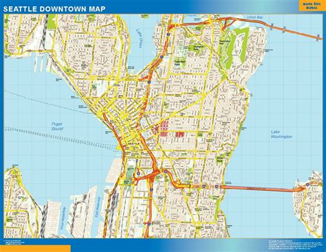 Look Our Special Seattle Downtown Map World Wall Maps Store