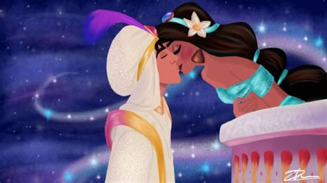 Princess Jasmine And Aladdin Kiss