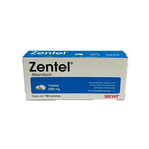 Zentel 200mg C10 Tabletas Farmacia Chs