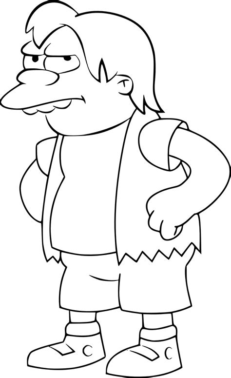 Coloriage Nelson Simpson à imprimer
