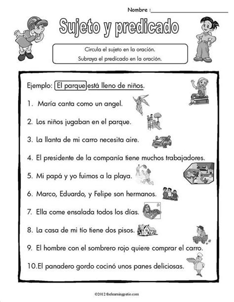 Image Result For Sujeto Y Predicado Spanish Classroom Activities